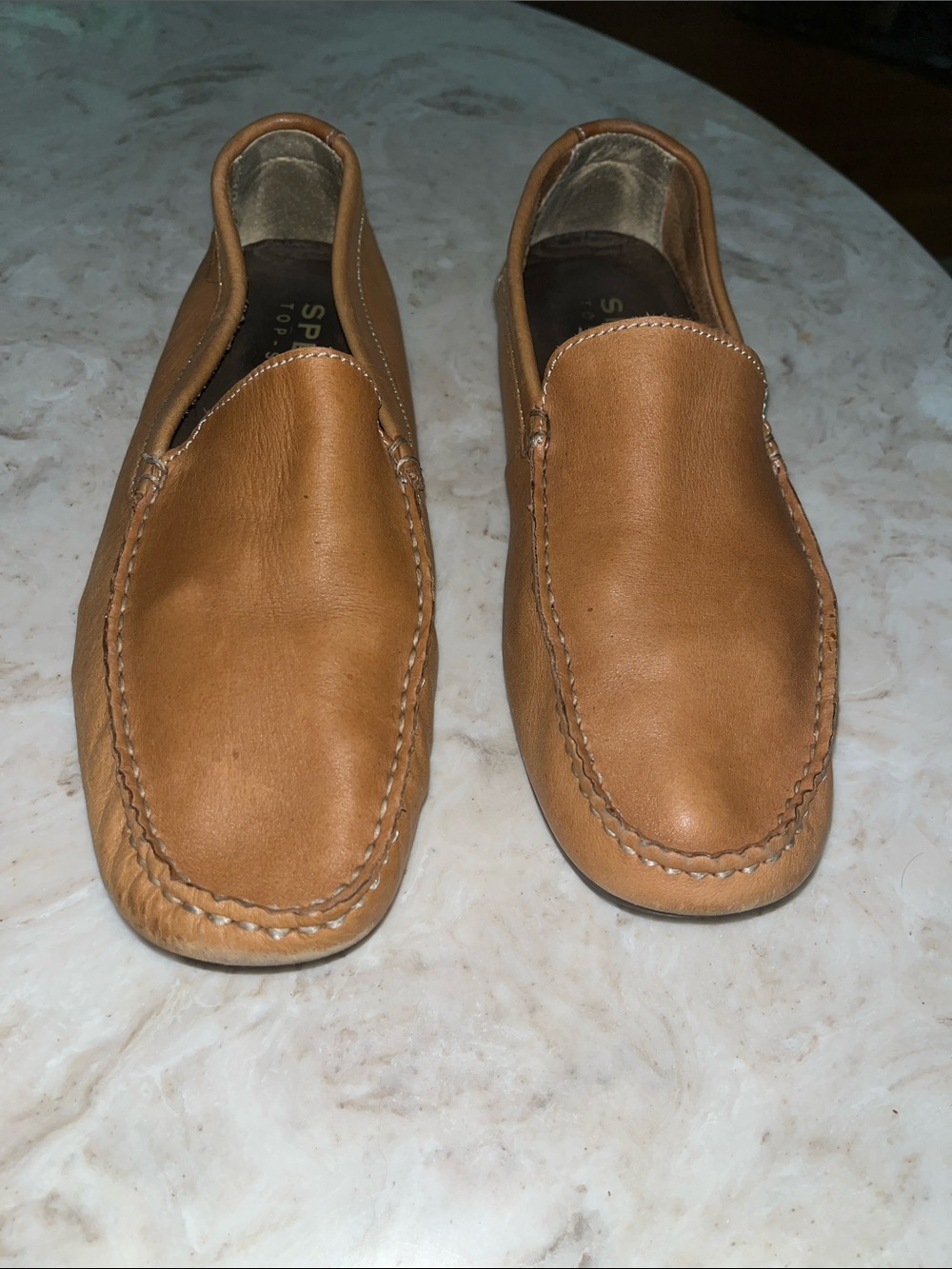 Sperry Tan Leather Slip-On Moccasin Loafers